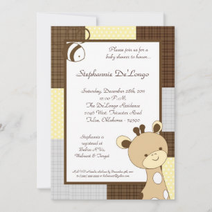 Invitation de Baby shower Snicker Doodle Giraffe