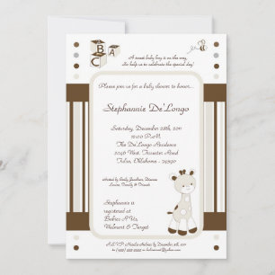 Invitation de Baby shower Snicker Doodle Giraffe