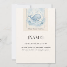 Invitation de baby shower sous la mer, modifiable