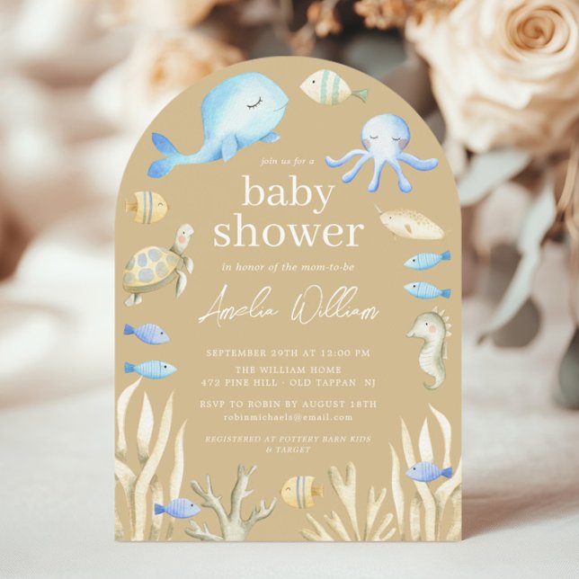 Invitation de Baby shower sous-marin Whimsy (Créateur téléchargé)