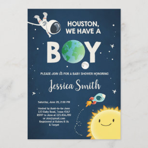 Invitation de Baby shower spatial Roquette d'astro