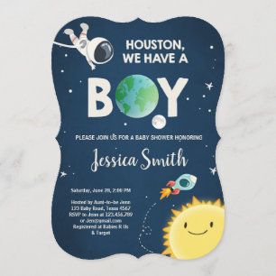 Invitation de Baby shower spatial Roquette d'astro