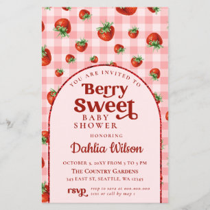 Invitation de Baby shower sucré aux fraises Budget