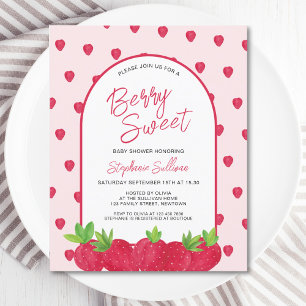 Invitation de Baby shower sucré aux fraises Budget