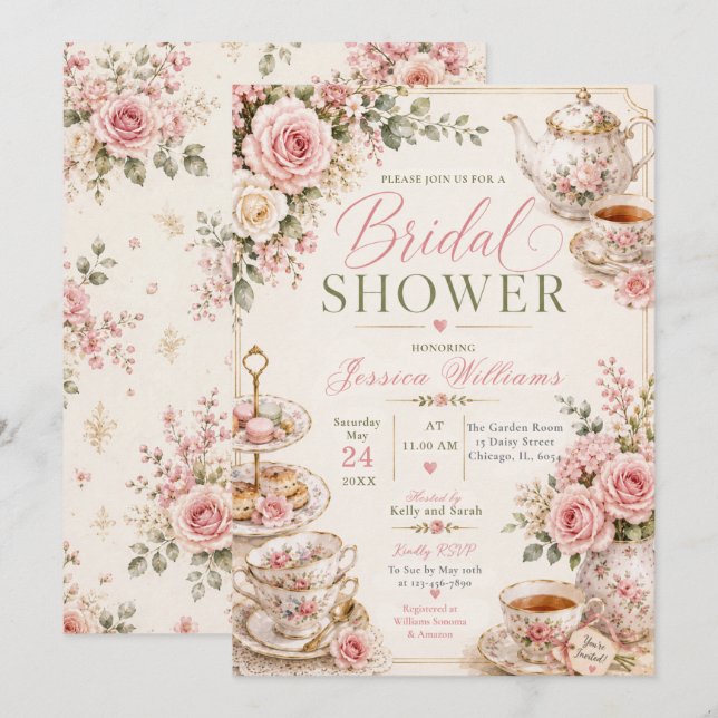 Invitation de Baby Shower sur le thème de la fête  (Devant / Derrière)