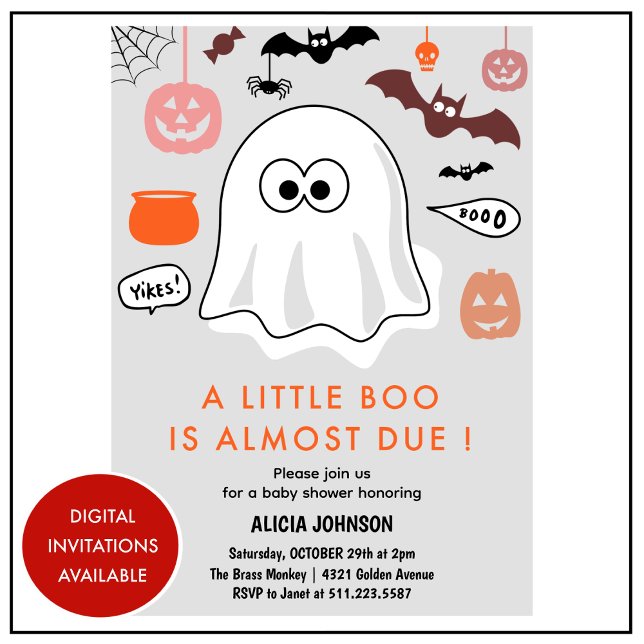 Invitation de baby shower sur le thème d'Halloween (Créateur téléchargé)