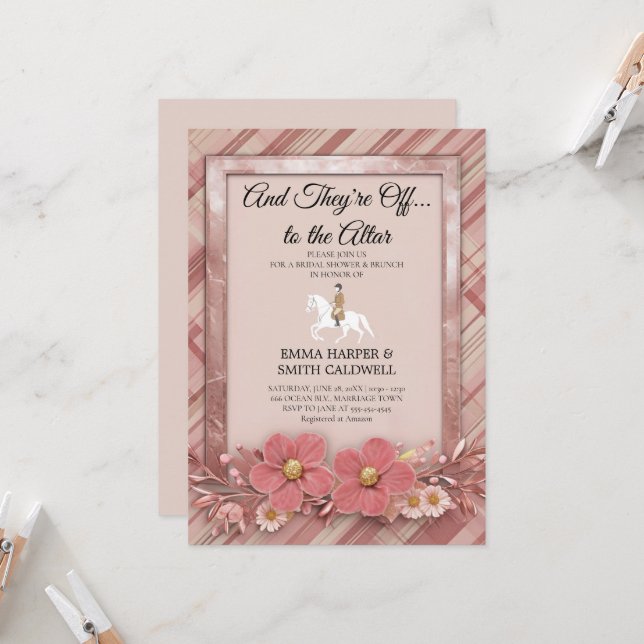 Invitation de Baby Shower sur le thème du Derby du (Devant/Arrière en situation)