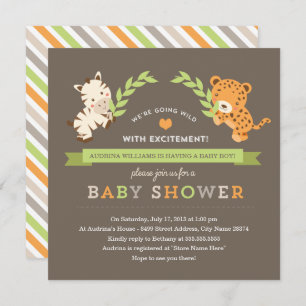 Invitation de Baby shower Sweet Safari