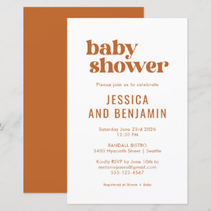 Invitation de Baby Shower Terracotta Bohème Chic à