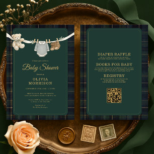 Invitation de Baby Shower Tout-en-un Ours en Peluc