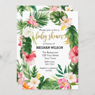 Invitation de Baby shower tropical