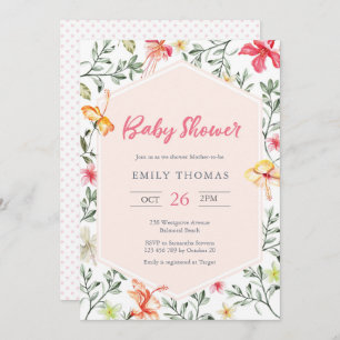 Invitation de Baby shower tropical