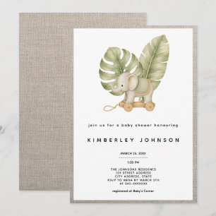 Invitation de baby shower tropical bohème