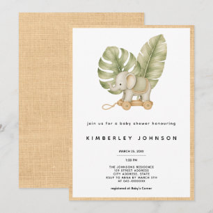 Invitation de baby shower tropical bohème