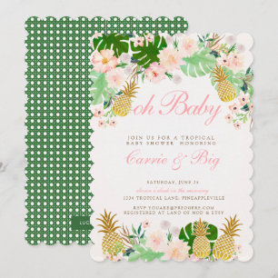 Invitation de Baby shower tropical de l'ananas