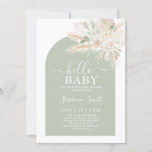 Invitation de Baby shower Tropical Sage Green