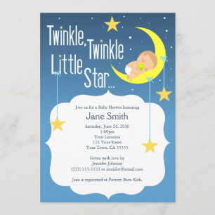 Invitation de Baby shower Twinkle Twinkle Little S