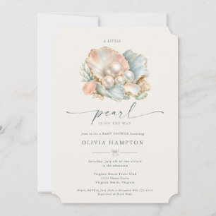 Invitation de baby shower 'Une petite perle' sur l