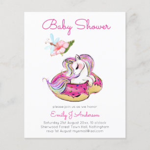 Invitation de Baby shower Unicorn mignonne