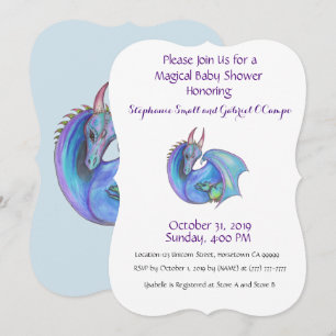 Invitation de Baby shower Unicorn Rainbow Custom P