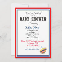 Invitation de Baby shower Unisex Vintage rotation