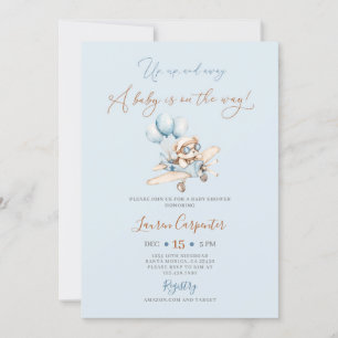 Invitation de Baby shower vers le haut, vers le ha