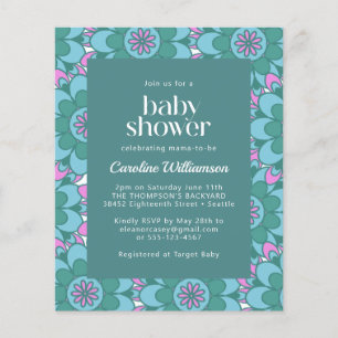 Invitation de Baby shower vert Super Boho Budget