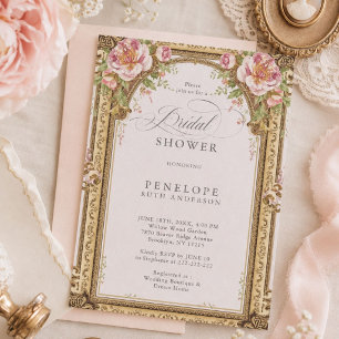 Invitation de baby shower victorien floral
