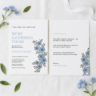 Invitation de Baby Shower Village - Double Face Bl