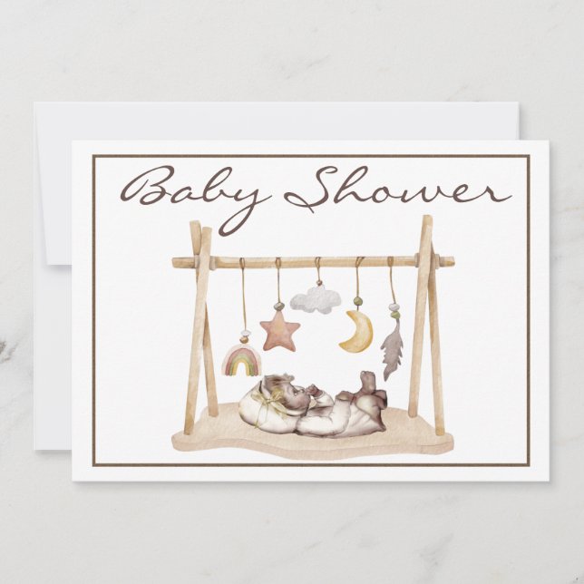 Invitation de baby shower vintage (Devant)