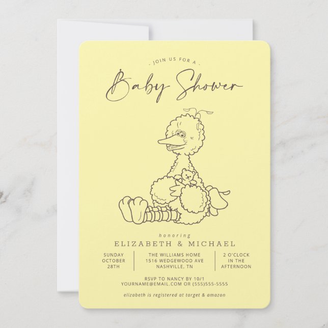 Invitation de baby shower Vintage Big Bird (Devant)