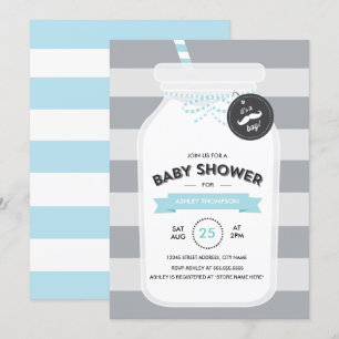 Invitation de Baby shower vintage de bouteille de 
