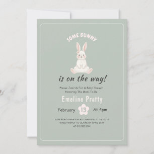 Invitation de Baby Shower Vintage Lapin Mignon Fle