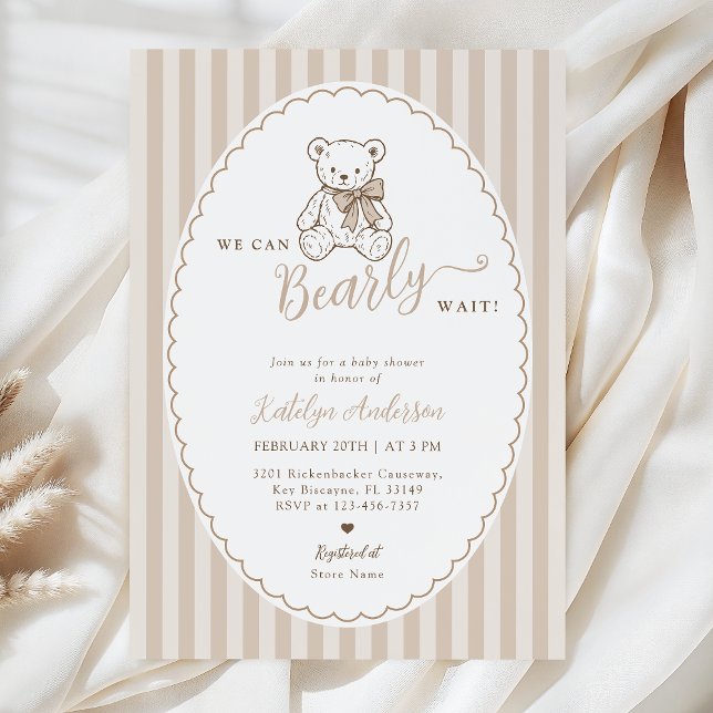 Invitation de baby shower vintage ourson (Créateur téléchargé)