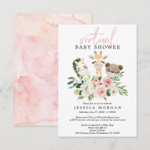 Invitation de Baby shower virtuel Airy Blush