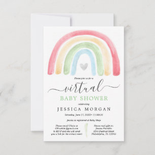 Invitation de Baby shower virtuel Boho Rainbow