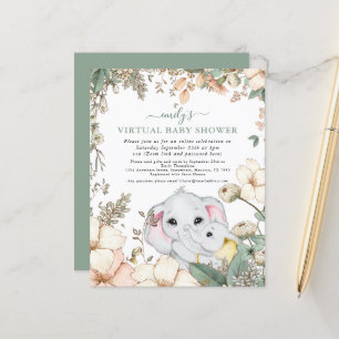 Invitation de Baby shower virtuel Budget Elephant