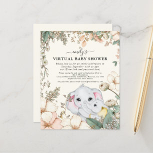 Invitation de Baby shower virtuel Budget Elephant 