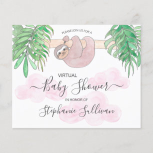 Invitation de Baby shower virtuel Budget Pink