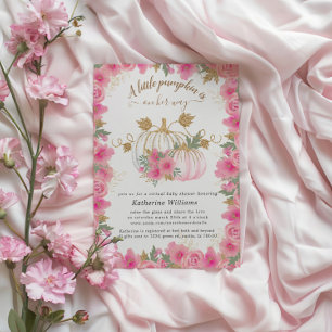 Invitation de Baby shower virtuel Citrouille d'or