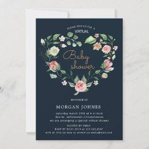 Invitation de Baby shower virtuel de Midnight Bloo