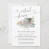 Invitation de baby shower virtuel | Ordinateur por