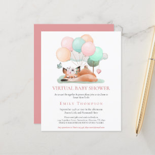 Invitation de Baby shower virtuel rose veille du b