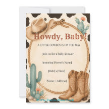 Invitation de Baby Shower Western « Howdy Little C