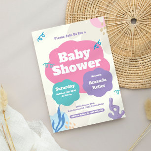 Invitation de Baby shower Whimsical Pastel