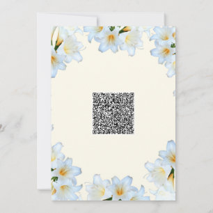 Invitation de Baby shower White Lilies avec code Q