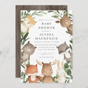 Invitation de Baby shower Woodland Friends