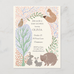 Invitation de baby showers animaux de créatures de