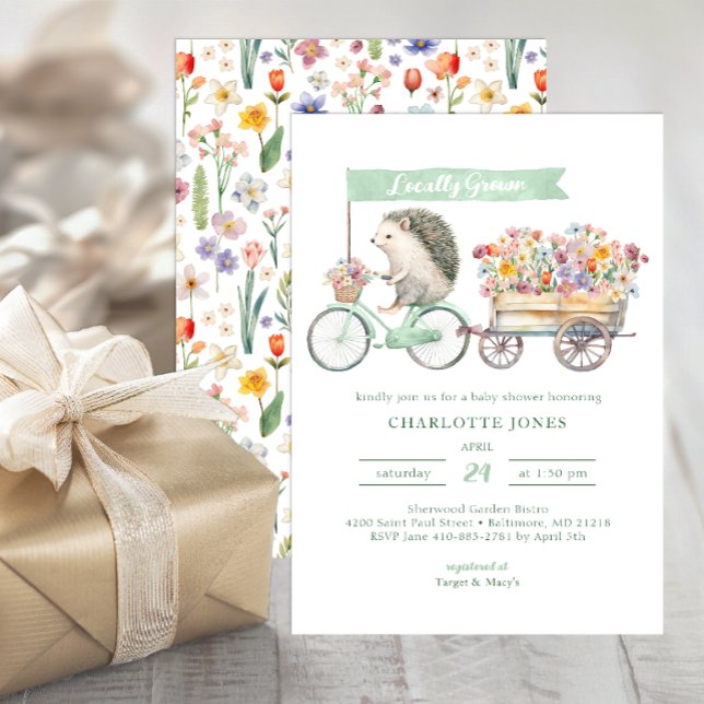 Invitation de Baby showers cultivés localement Flo (Whimsical Baby Shower Invite)