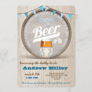 Invitation de Baby showers de plongeurs et de bièr